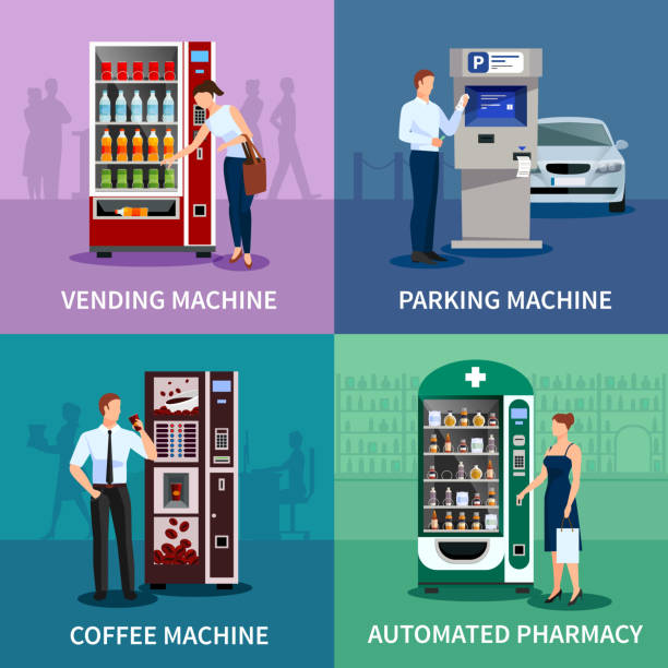 торговые автоматы 2x2 - vending machine machine soda selling stock illustrations