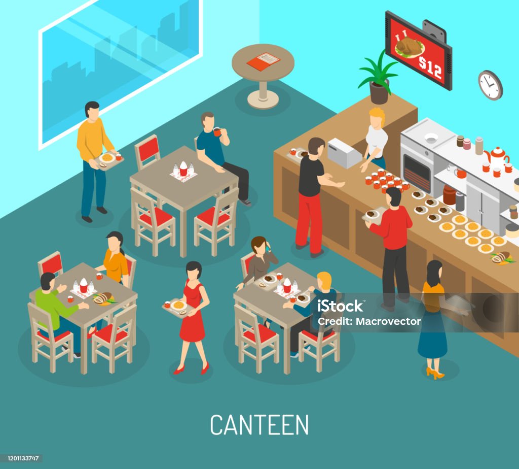 Vector Informatik Kantine Kantine Stock Vektor Art und mehr Bilder von Mittagessen - Mittagessen ...
