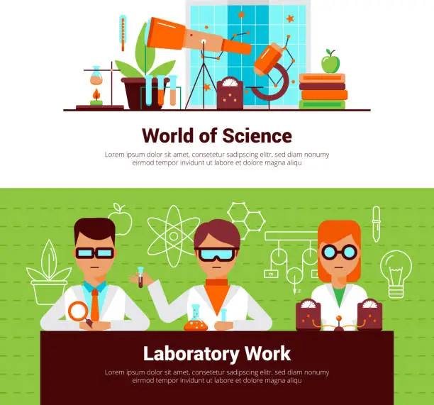 Vector illustration of science banners