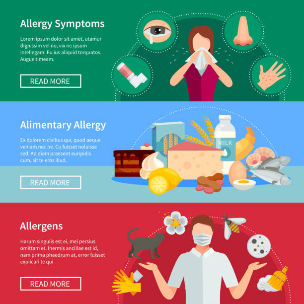 banery dla alergików - alimentary stock illustrations