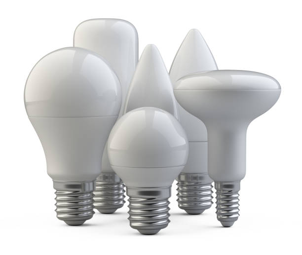 istock A set of LED efficiency energy light bulbs in various shapes and sizes. Power saving lamp. 1201140202