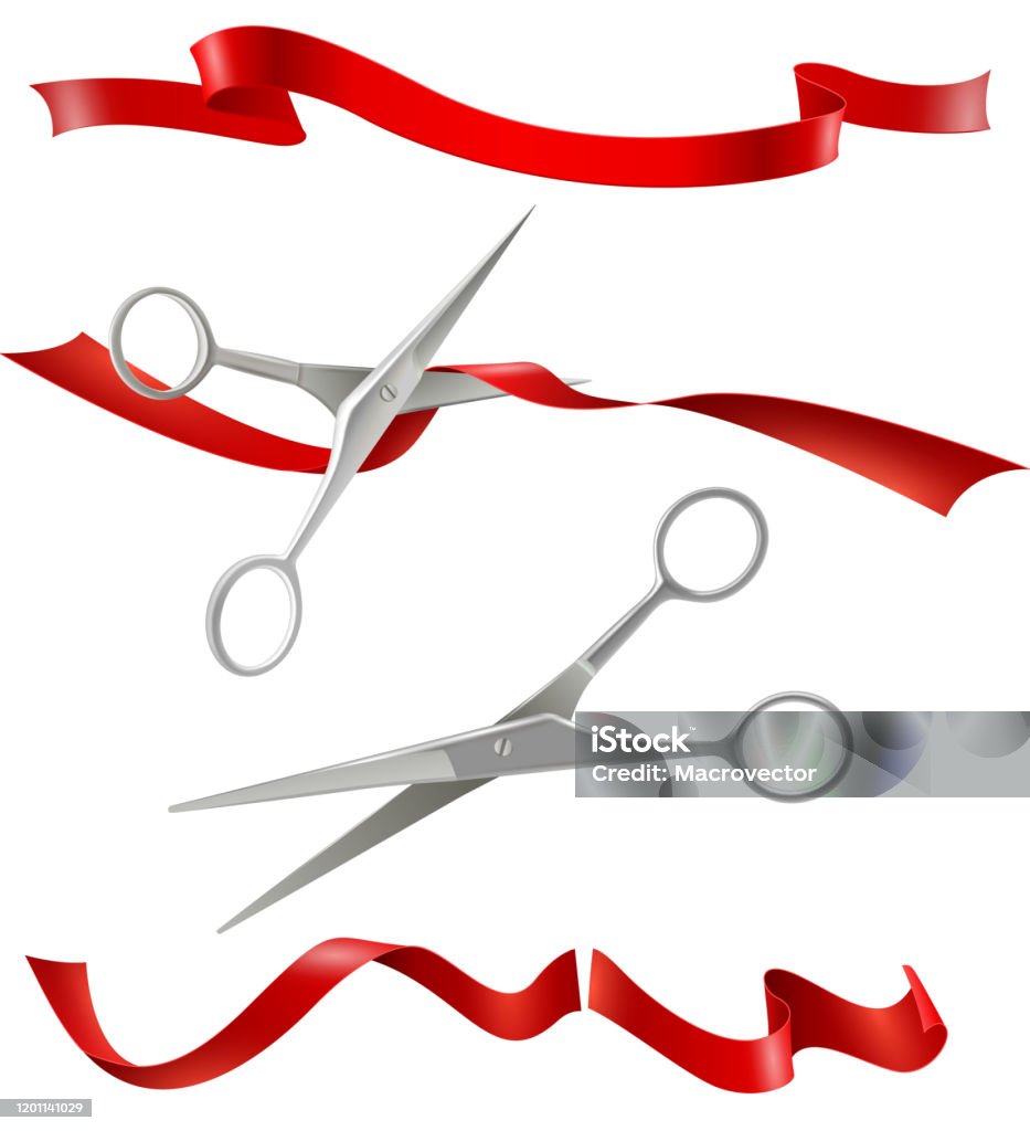 Grand Opening Scissors Cut Ribbon Stock Illustration - Download Image Now -  Inauguration Into Office, Award Ribbon, Award - iStock