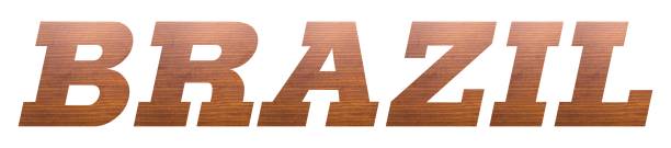istock BRAZIL with brown wooden texture on white background. 1201141309