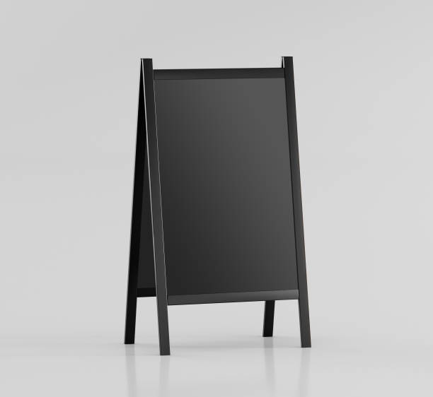 istock Mock up advertising stand with empty white space in black - 3D illustration 1201141673