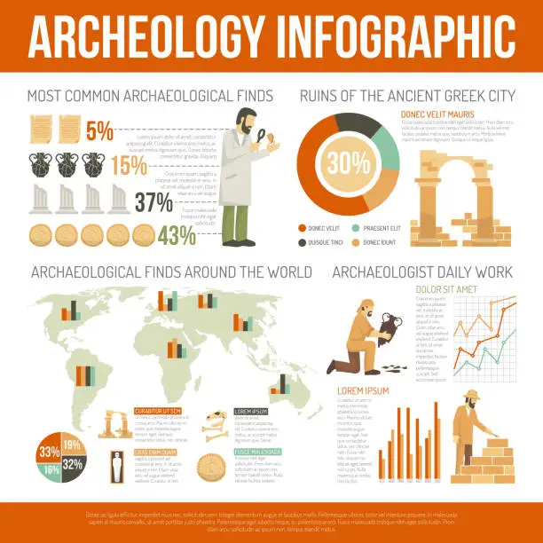 Vector illustration of archeology infographics