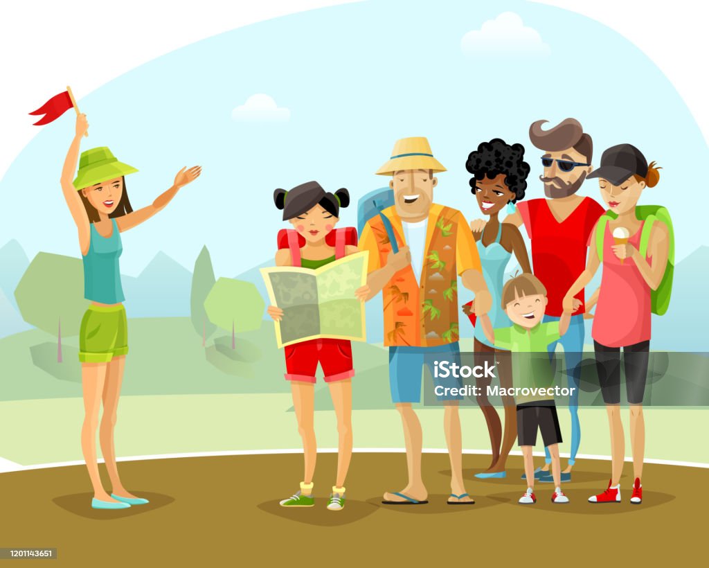 Tour Vacation Guide Illustration Stock Illustration - Download Image Now -  Guide - Occupation, Flag, Tourist - iStock