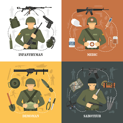 Good Military Indesign Military And Army Design Concept 2x2 Stock Illustration - Download ...