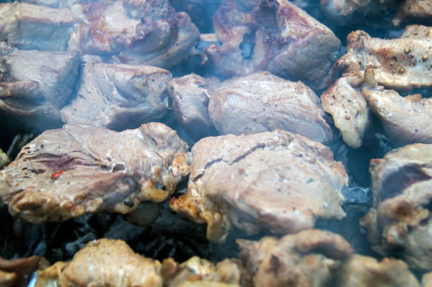 istock Closeup. Cooking on the shish kebab 1201143745