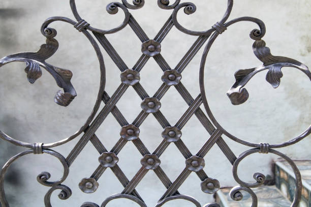istock Elements of decorative processing forged metal fencing 1201144274