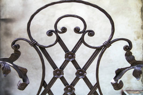 istock Decorative processing of wrought iron fencing 1201144289