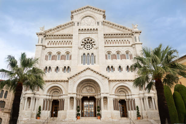 istock Saint Nicholas cathedral with blue sky in Monaco town. 1201147714