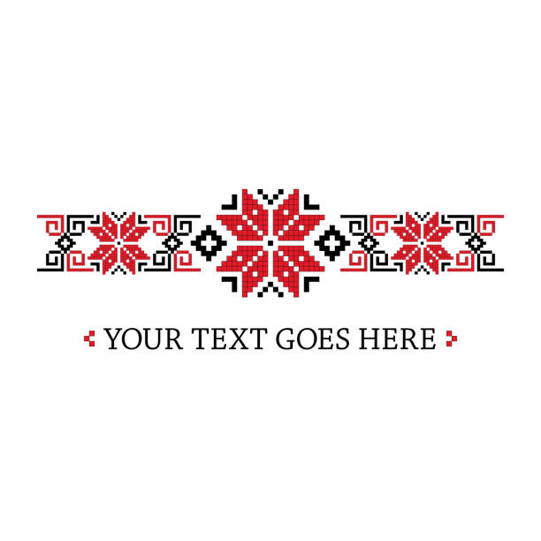 ilustrações, clipart, desenhos animados e ícones de modelo de logotipo de motivos florais búlgaros. ornamentos têxteis bordados. - russian culture ornate pattern vector