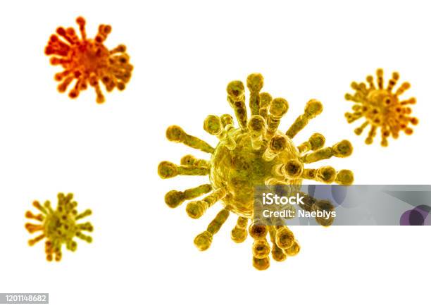 Vista Microscópica Del Coronavirus Un Patógeno Que Ataca Las Vías Respiratorias Sars Contagio Propagación Gripe Enfermedad Infecciosa Foto de stock y más banco de imágenes de COVID-19
