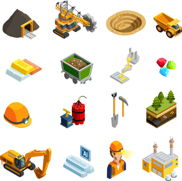 Isometric Set Mining Stock Illustration - Download Image Now - Mining -  Natural Resources, Isometric Projection, Icon - iStock