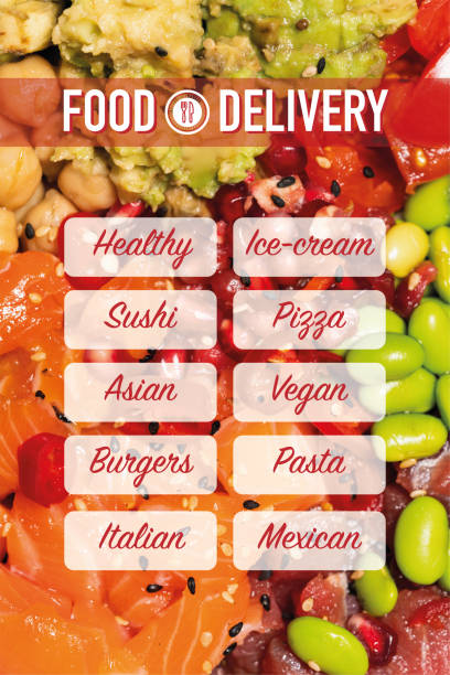 Graphic design of a food delivery company app
