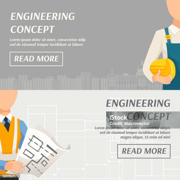 Engineering Class Banner Engineer Banners Stock Illustration - Download Image Now - Abstract ...