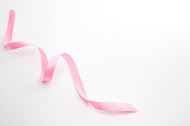 istock Pink curly ribbon isolated on white background 1201152680