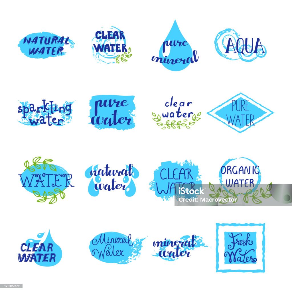 Water Label Color Water Labels Stock Illustration - Download Image Now - 1970-1979, Art ...