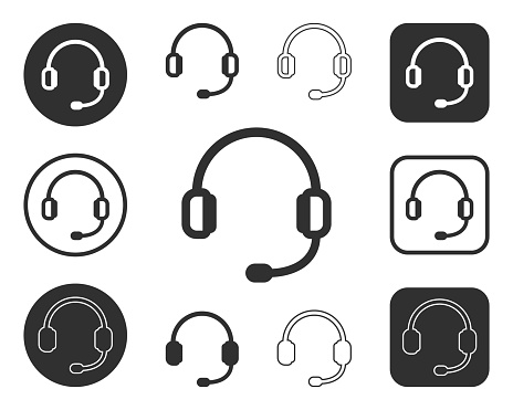 Headset Pictogram Headset Pictogram Vector Illustratie Geïsoleerd Operator Symbool ...