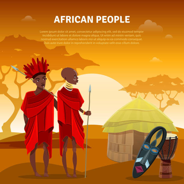 afrikanische illustration 2 - aborigine famous place vector desert stock-grafiken, -clipart, -cartoons und -symbole