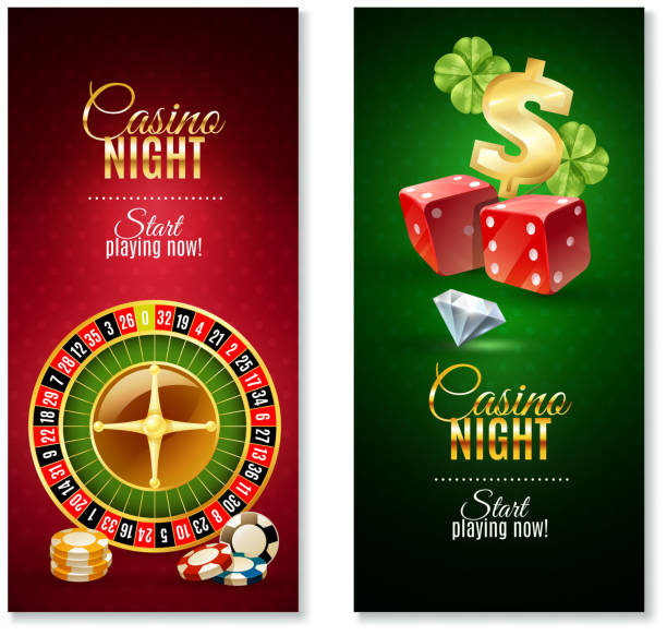 казино вертикальные баннеры - poker night stock illustrations