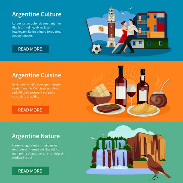 Vector illustration of argentina flat banners