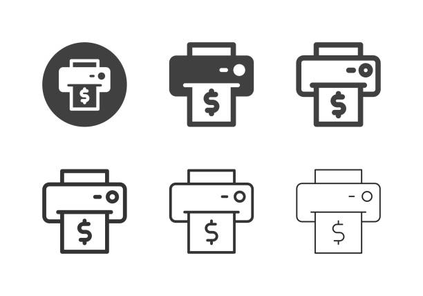 Printed Financial Bill Icons - Multi Series Printed Financial Bill Icons Multi Series Vector EPS File transfer print stock illustrations