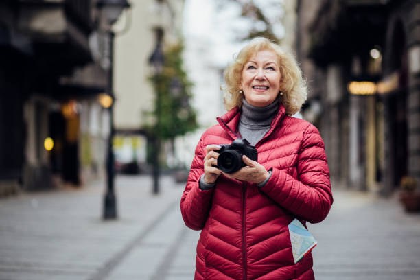 Older woman travelling alone