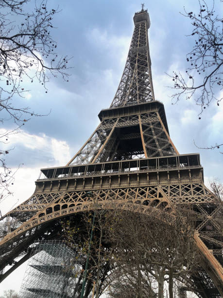 istock Perfect view of Eiffel tower  from the bottom up 1201156827