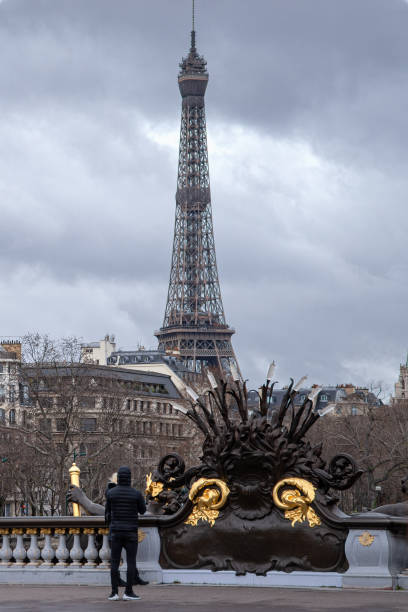 istock Perfect view of Eiffel tower in rainy day 1201156831