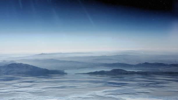 istock Mountains and sea in the fog 1201157536