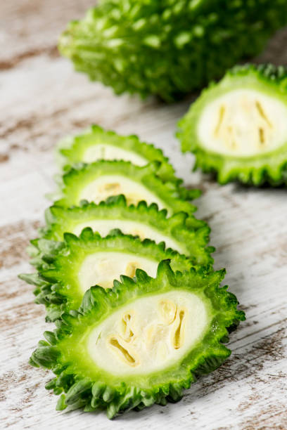 istock slices of raw karela on a table 1201159719