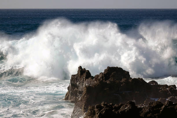 istock Volcanic landscape and the sea 1201160362