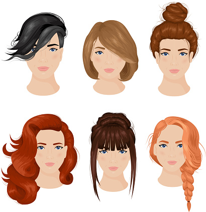 Free download of hair style vector graphics and illustrations