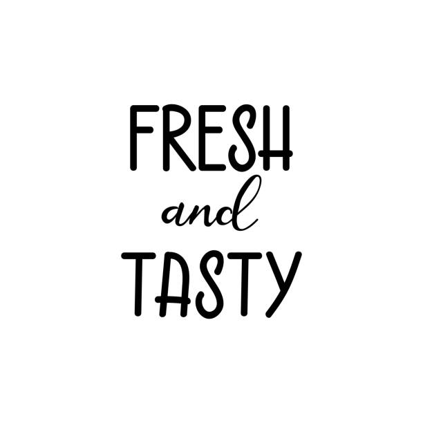 istock Fresh and tasty. Vector illustration. Lettering. Ink illustration. 1201164274