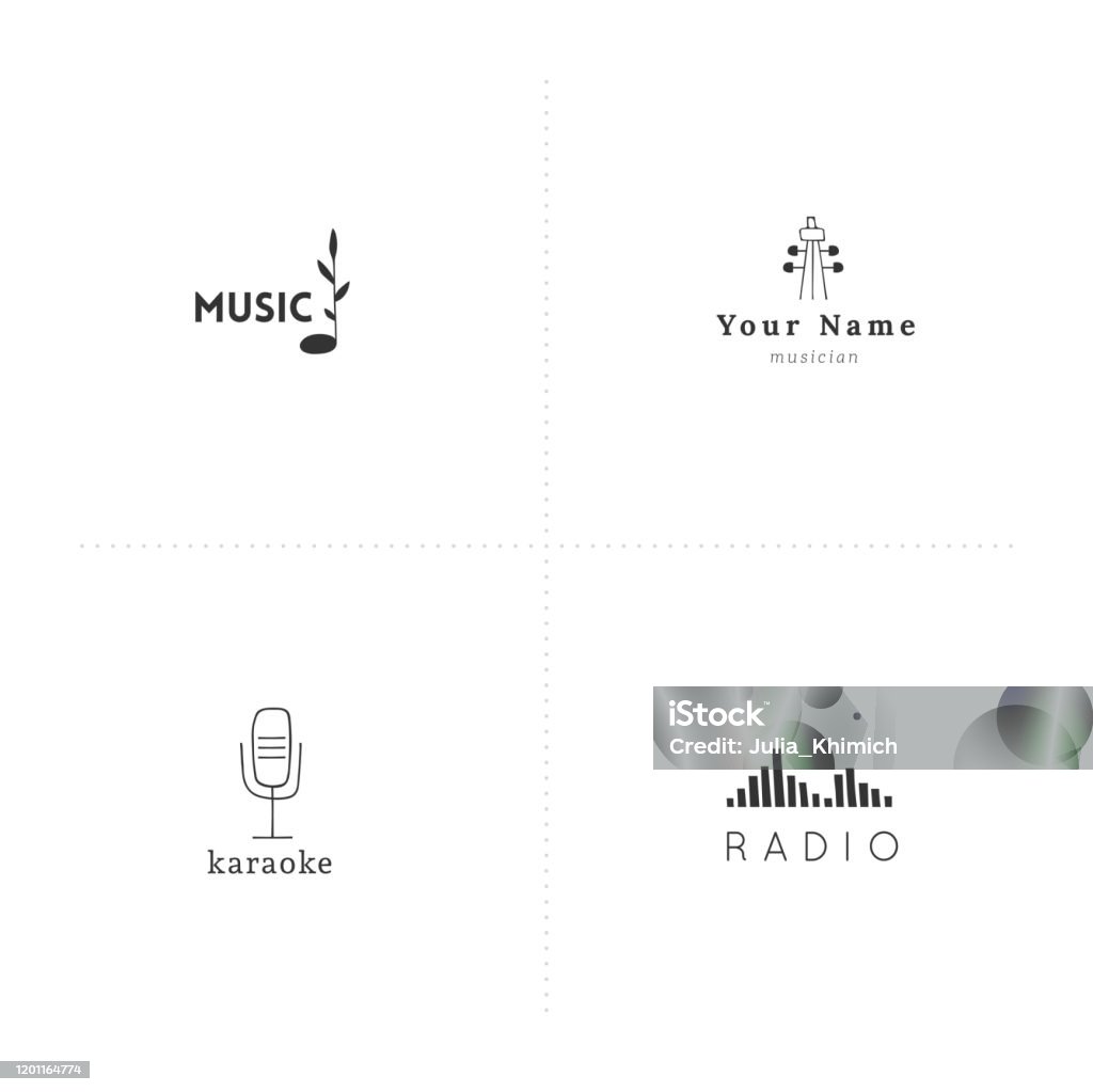 Song Label Designs Set Of Hand Drawn Vector Label Templates Music And Sound Record ...