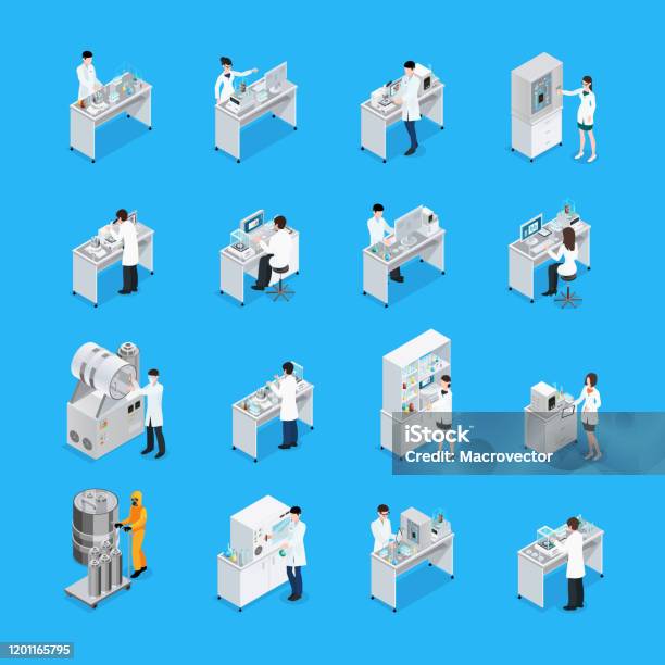 Lab Work Graphics Laboratory Works Set Stock Illustration - Download Image Now ...