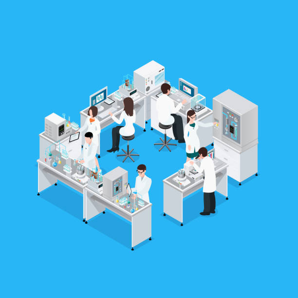 실험실 - medical research medicine laboratory computer graphic stock illustrations