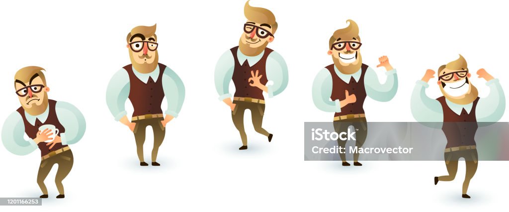 Week Man Cartoon Office Week Man Stock Illustration - Download Image Now - Adult, Avatar ...