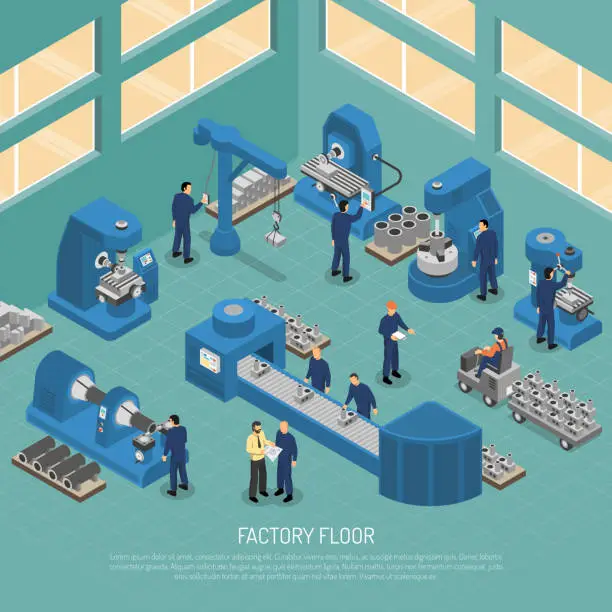 Vector illustration of isometric heavy industry illustration