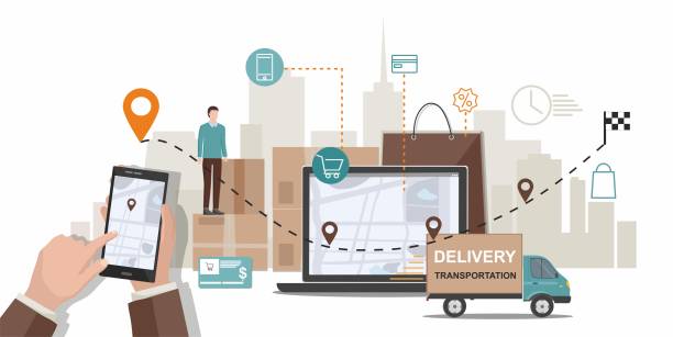 istock Delivery service. Business logistics. Commercial delivery service concept. Infographic 1201168043