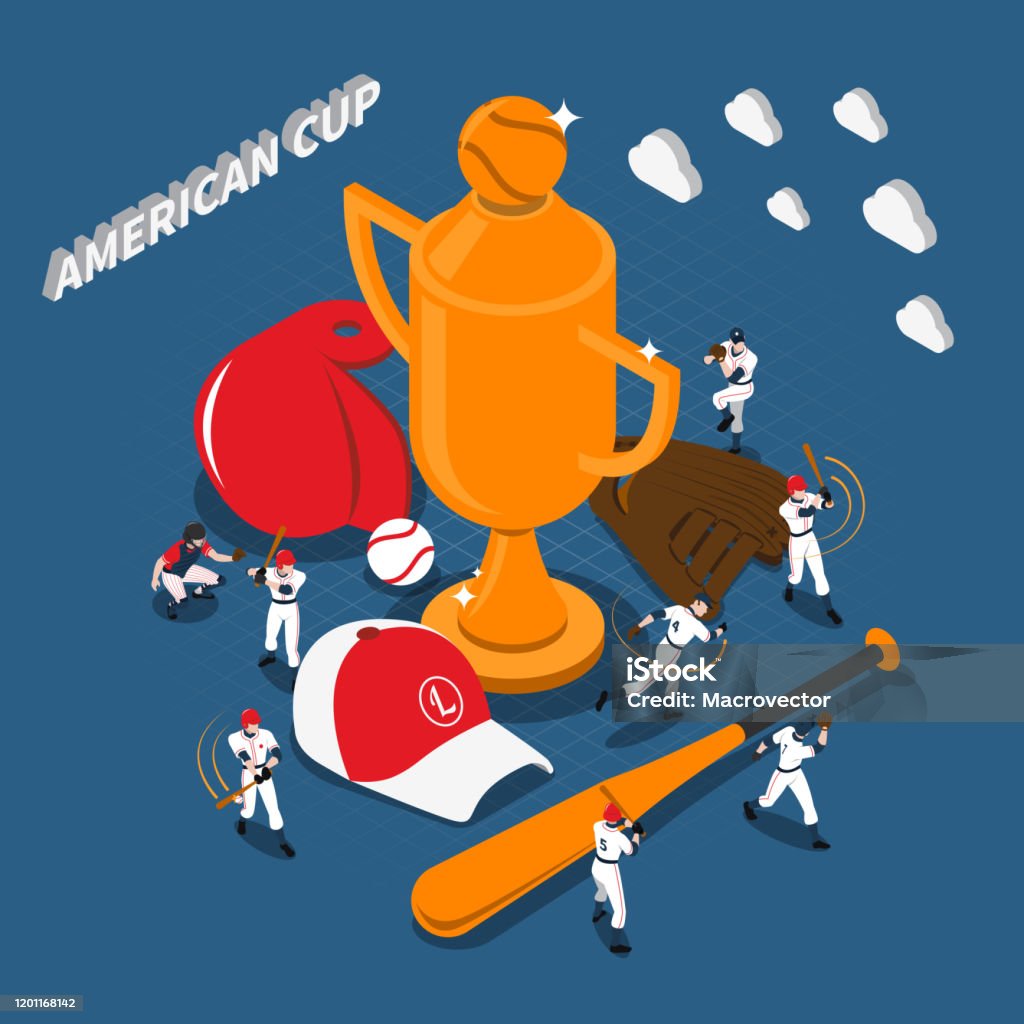 Isometric Baseball Baseball Isometric Composition Stock Illustration - Download Image Now ...
