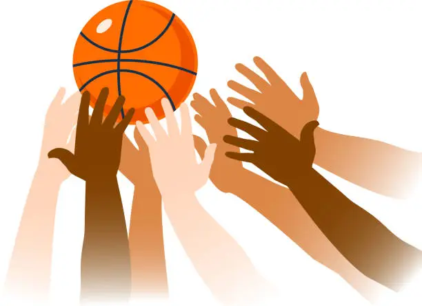 Vector illustration of basketball closeup