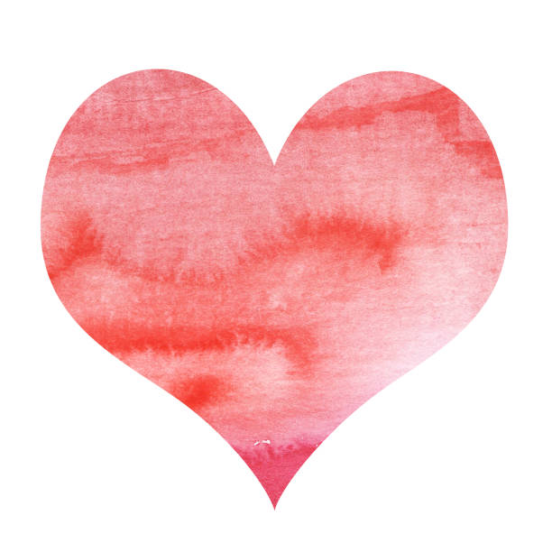 istock Red watercolor heart for Valentine`s day on a white background. Illustration for love concept or Valentine`s Day background design. Watercolor heart icon. 1201169780
