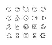 Time and Clock Icons - Classic Line Series