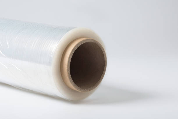 istock A roll of a clear polyethylene sheeting at the white background. 1201170950