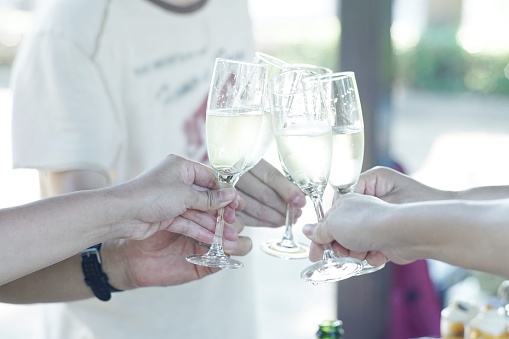 People enjoying drinking together,Japan