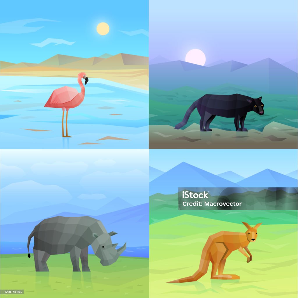 Animals Visual Background Animals Background Set 1 Stock Illustration - Download Image Now ...