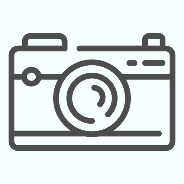 카메라 라인 아이콘입니다. 흰색으로 격리된 사진 벡터 일러스트레이션을 기록하는 장치입니다. 사진 카메라 개요 스타일 디자인, 웹 및 응용 프로그램을 위해 설계. eps 10. - number 10 flash stock illustrations