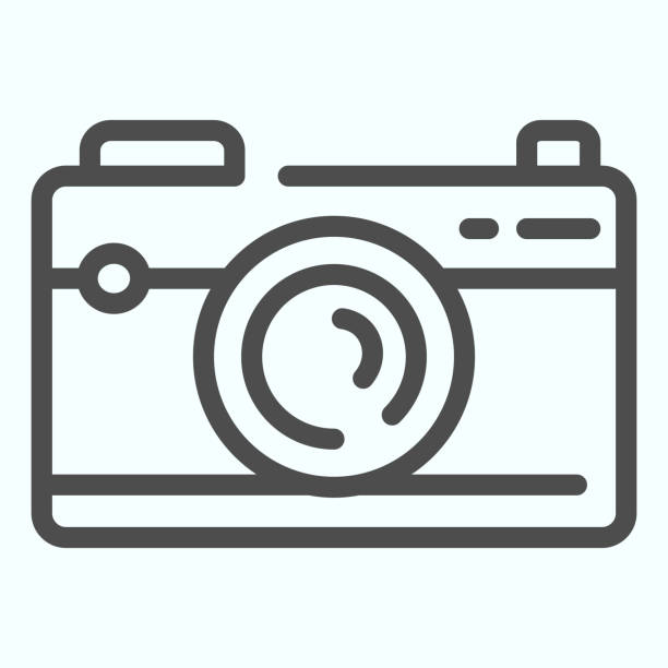 ilustrações de stock, clip art, desenhos animados e ícones de camera line icon. device to record photo vector illustration isolated on white. photo camera outline style design, designed for web and app. eps 10. - interface icons flash